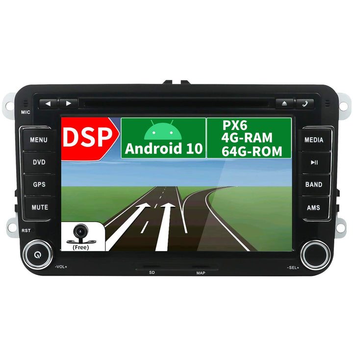 JOYX PX6 DSP Android 10 Autoradio Passt für VW Passat/Golf/Skoda/Seat - 4G+64G - Rückfahrkamera Canb