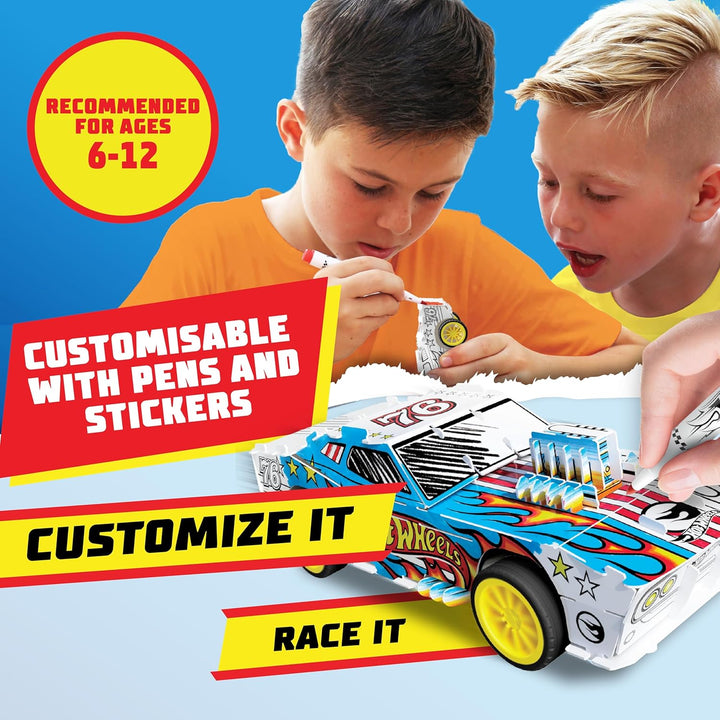 Hot Wheels by Bladez Toyz Auto-Kunst-Set zum Selbermachen für Kinder von 6–12 Jahren mit Markern, Ho
