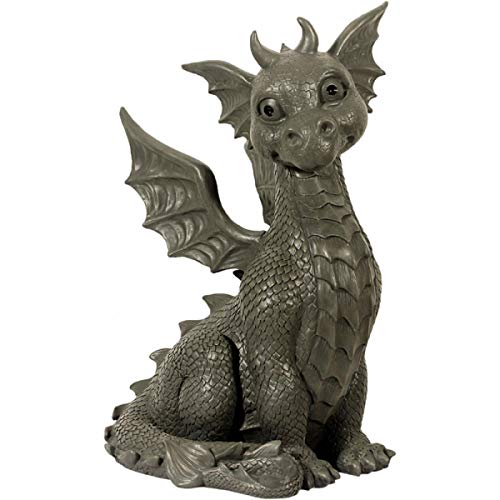 MC Gartenfigur Gartendrache - Modell sitzend XL - Fantasy Figur Deko Drache Garten