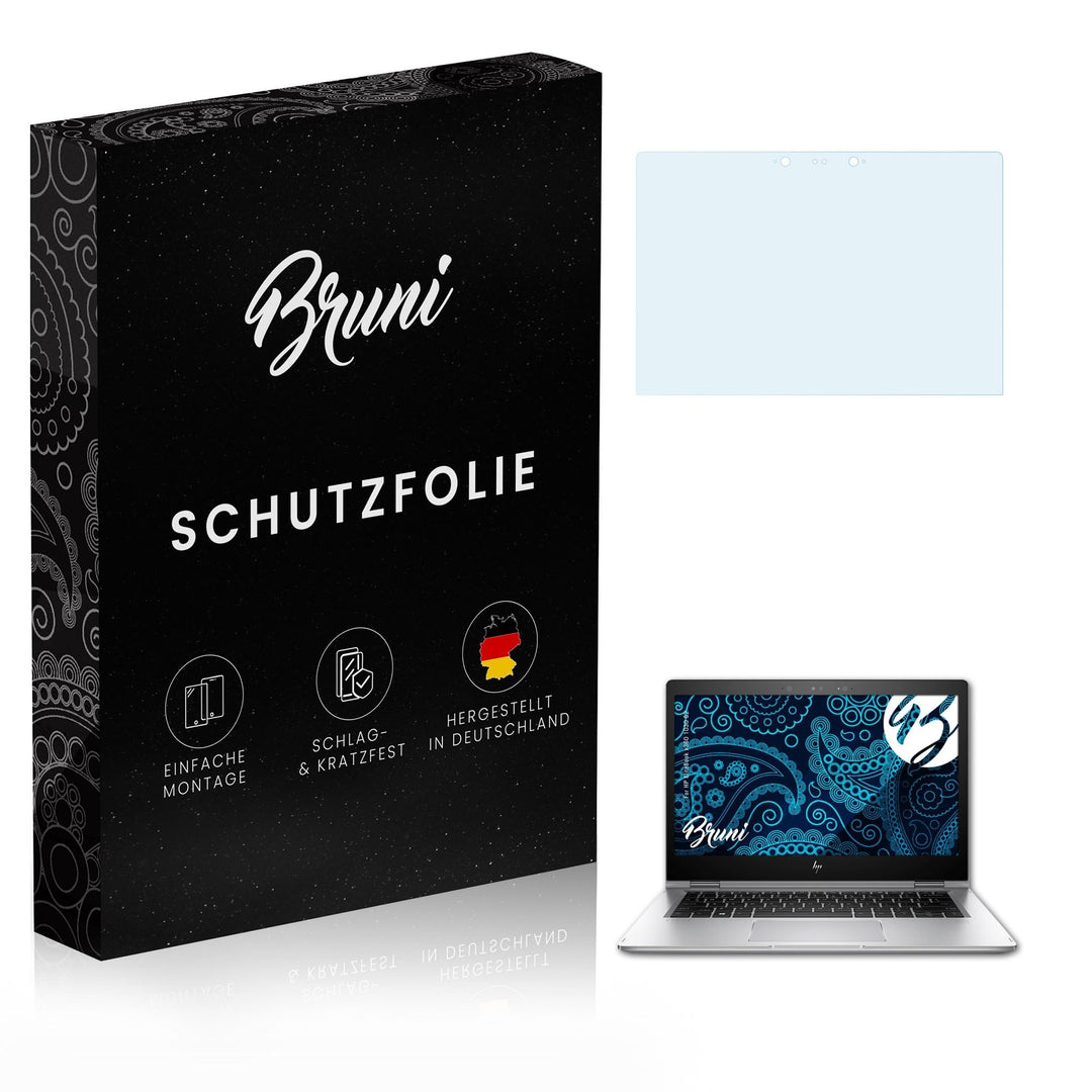 Bruni Schutzfolie kompatibel mit HP EliteBook x360 1030 G2 Folie, glasklare Displayschutzfolie (2X)
