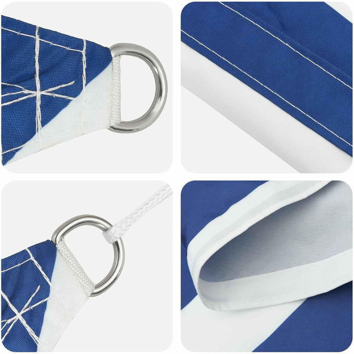 vidaXL Sonnensegel Blau und Weiss 2 x 2 m 100% Polyester Oxford, Balkon-Überdachung, stylische Outdo