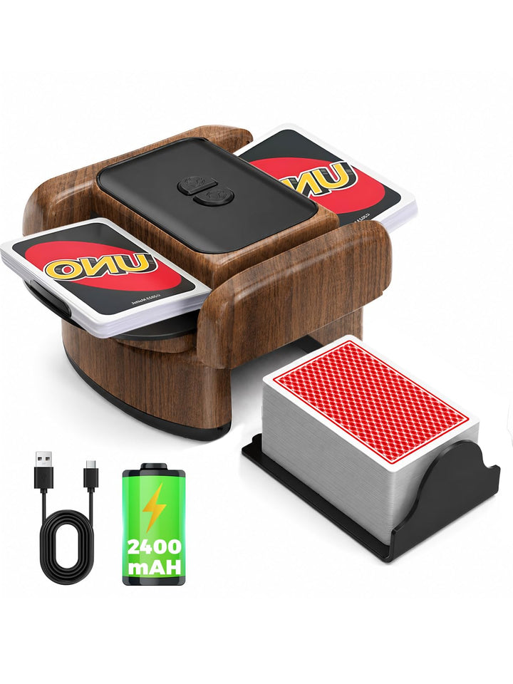 Automatischer Kartenmischer, 2 Laufmodi, Aufladbar mit Langzeit-Batterie, Geräuschlos, für UNO, Poke