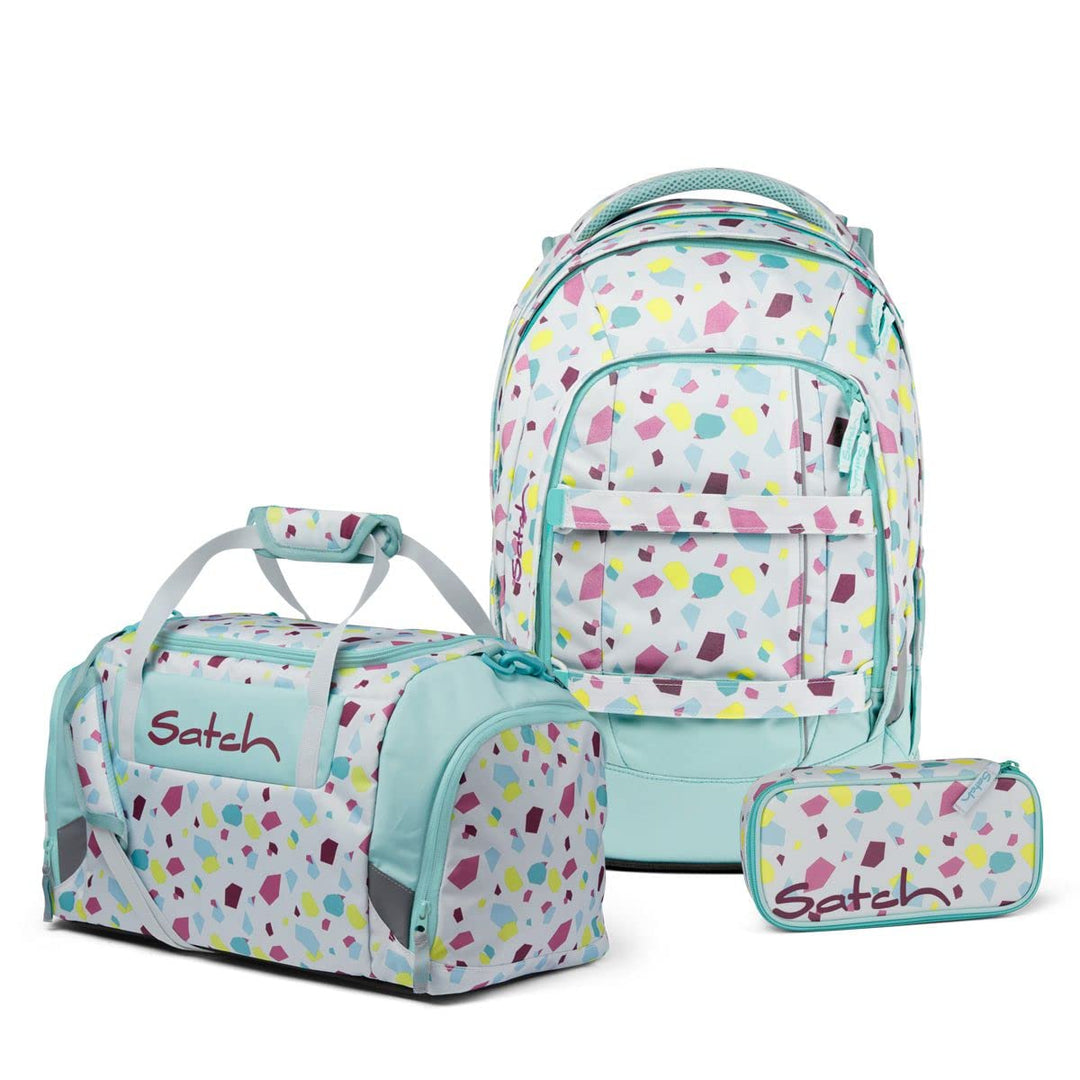 satch Pack Schulrucksack Set 3tlg. mit Sporttasche und Schlamperbox Dreamy Mosaic, Dreamy Mosaic