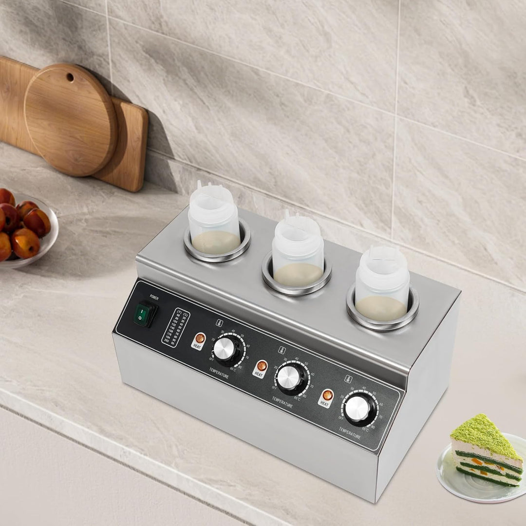 Elektrischer Sossenwärmer Kommerziell, DREI-Flaschen-Käsedispenser für Gastronomie, Saucenstation mi