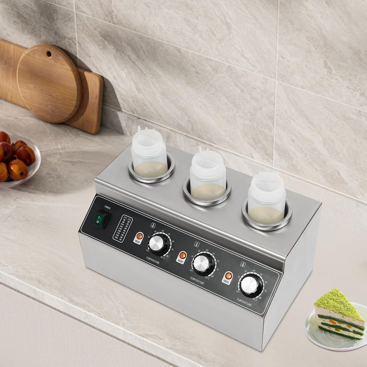Elektrischer Sossenwärmer Kommerziell, DREI-Flaschen-Käsedispenser für Gastronomie, Saucenstation mi