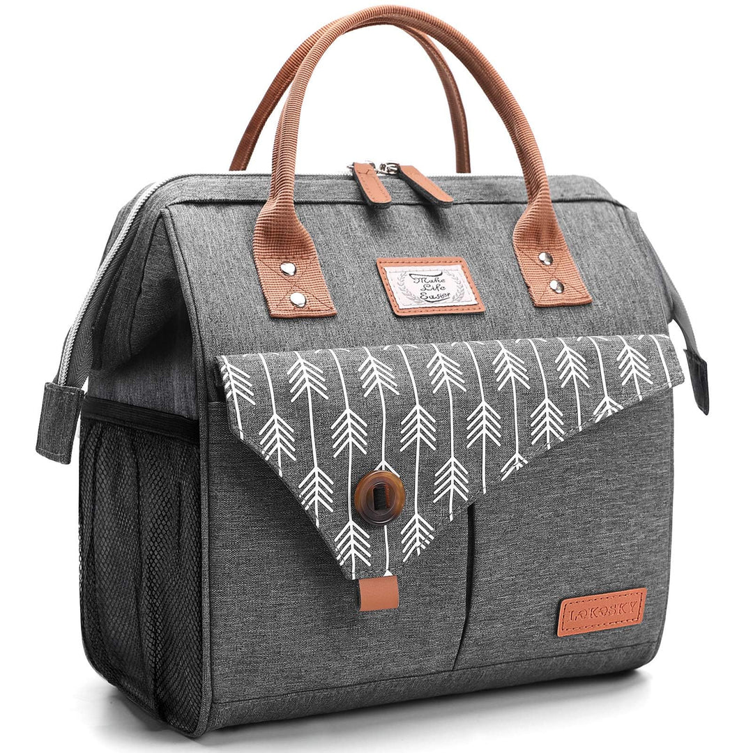 Lekesky Kühltasche Damen Lunchtasche Isolierte für Frauen Auslaufsichere Weit Geöffnete Lunchbox, 11