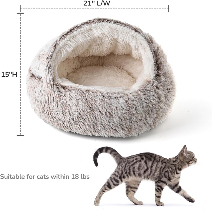 CATISM Katzenbett Waschbar Katzenschlafplatz für Katzen Plüsch Haustier Katzenkopfkissen Katzenkisse