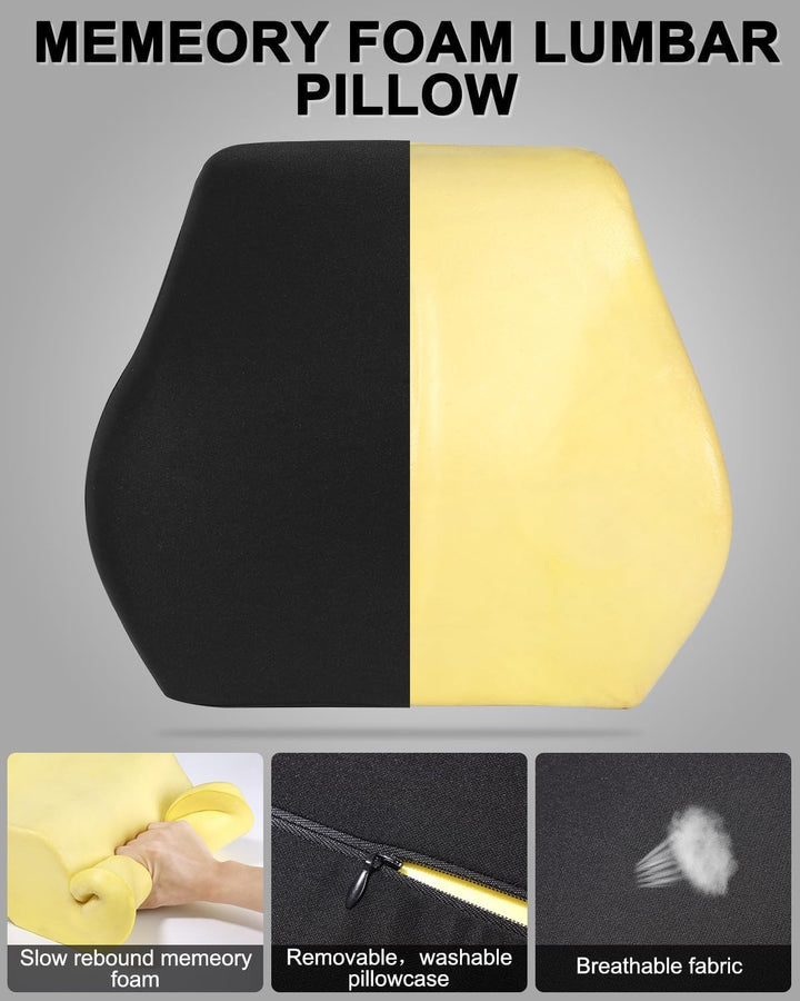 jutyum Lendenkissen Auto, Lordosenstütze Auto aus Memory Foam, Ergonomisches Lendenwirbelkissen, RüC
