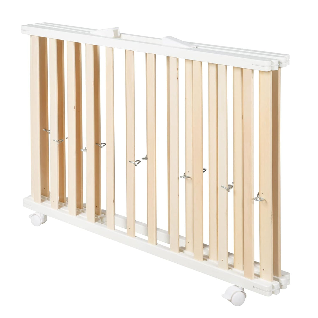 roba Laufgitter klappbar, Bicolor, 75x100 cm, platzsparendes Spielgitter inkl. Rollen, Holz, Bicolor