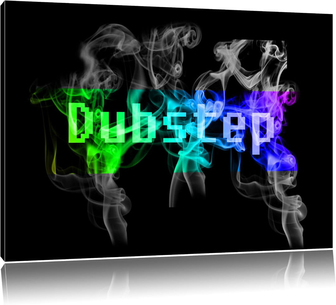 Bunt Electro music, Dubstep schwarz/weiss Format: 100x70 auf Leinwand, XXL riesige Bilder fertig ger