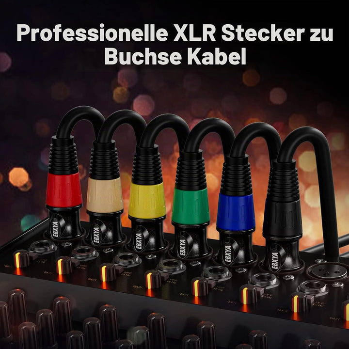 EBXYA XLR Kabel XLR auf XLR Mikrofonkabel 5M 2 Pack 3-Pin symmetrisches XLR Lautsprecherkabel, Steck