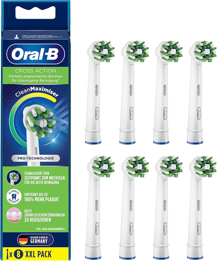 Oral-B Aufsteckbürsten CrossAction CleanMaximizer 8er Grüne 8 stück (1er Pack) Alt, Grüne 8 stück (1