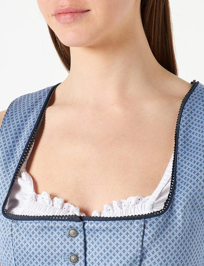 Stockerpoint Damen Dirndl INES Kleid für besondere Anlässe 34 Blau-grau, 34 Blau-grau