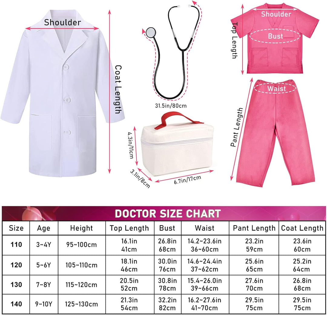 Arztkoffer Kinder Kostüm Arzt Kinder Arztkittel Kinder Verkleidungskiste mit Doktor Rollenspiel Zube