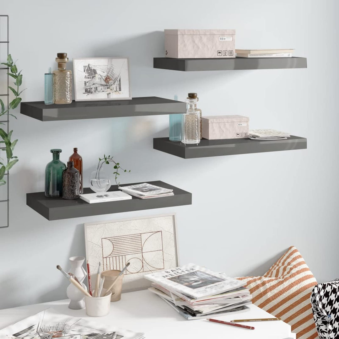 Tidyard 4 STK. Schwebende Wandregale Wandboard Bilderleiste Bücherregal Schweberegal Hängeregal Büro