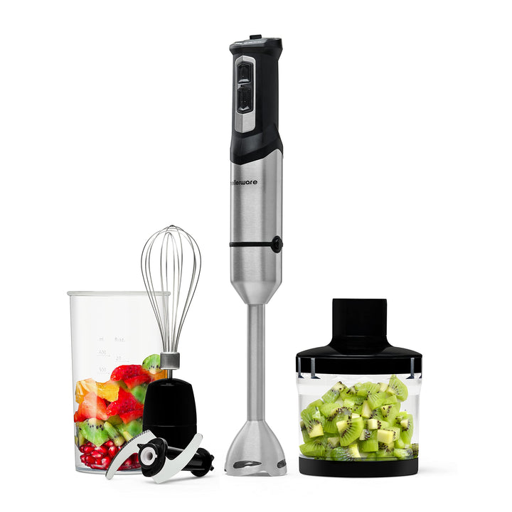 Mellerware - Handmixer Spiro! | 1000W Elektrohacker | Edelstahl | Einstellbare Geschwindigkeit | LED