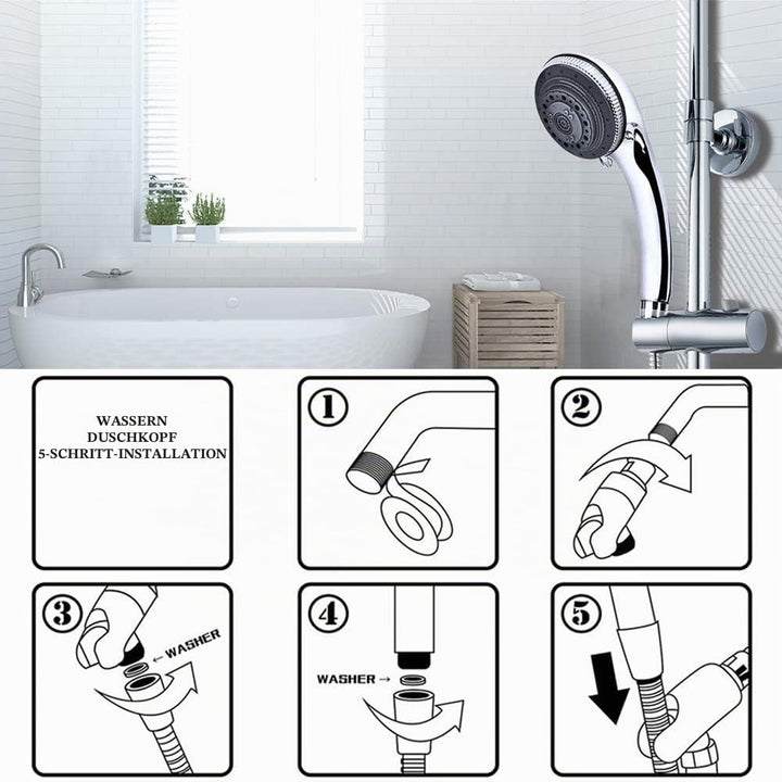 Lucksun Duschkopf und Schlauch, 7 Modi, grosse Luxus-Duschköpfe, mit Handbrause, Hochdruck-Duschkopf