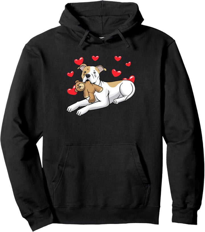 American Staffordshire Terrier mit Kuscheltier Pullover Hoodie