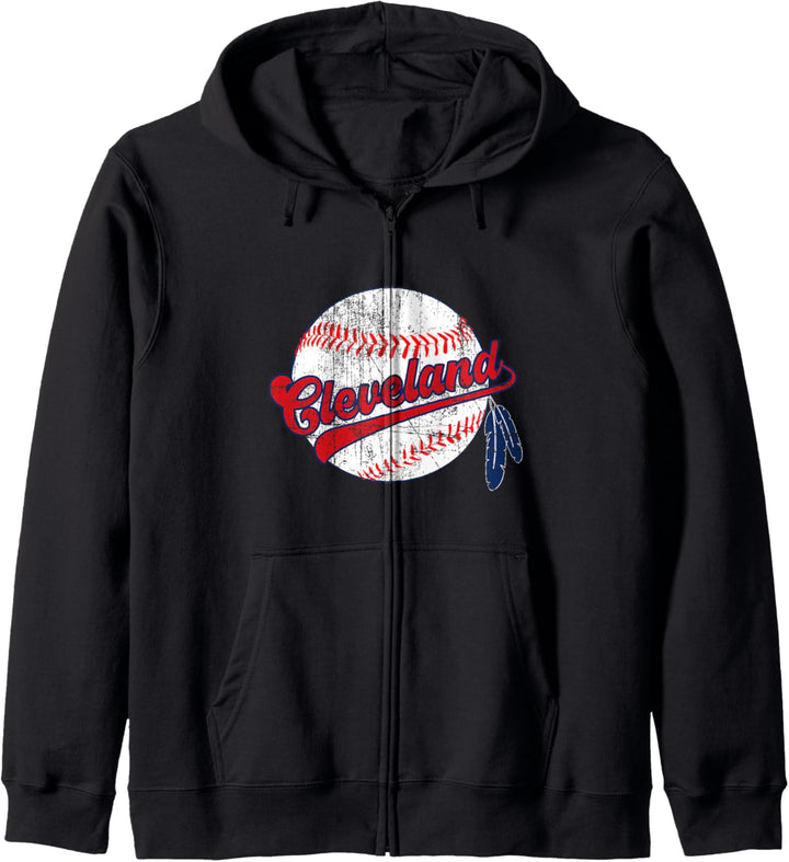 Cleveland Baseball im Vintage-Stil Kapuzenjacke