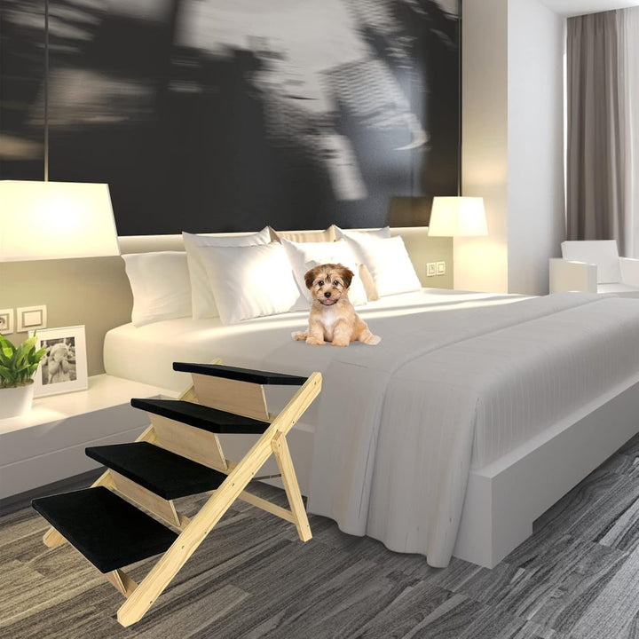 Aufun 2-in1 Hunderampe, Haustiertreppe Hundetreppe Faltbar für Katzen grosse und kleine Hunde, Tiert