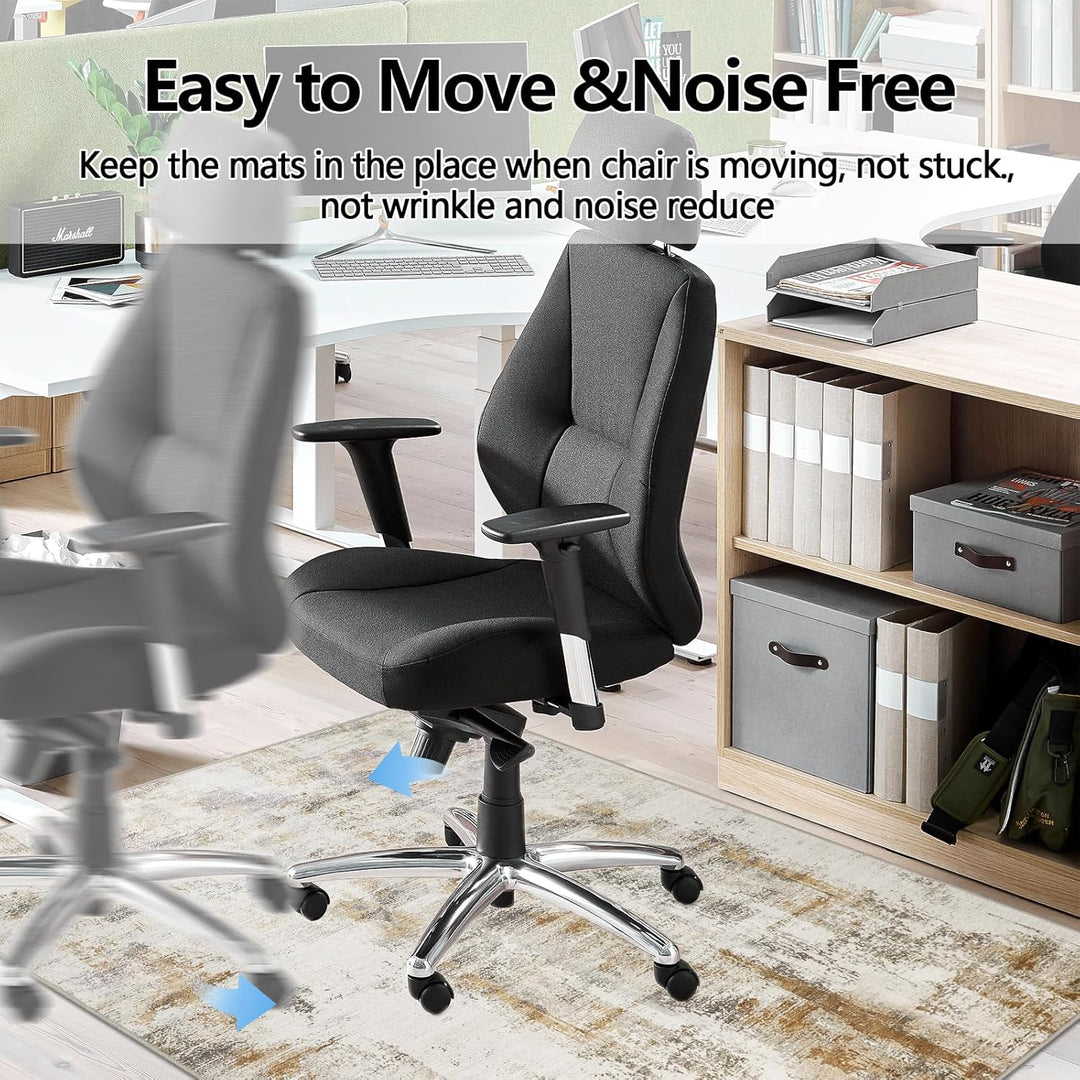 Famibay Bodenschutzmatte Bürostuhl 90x120cm Home Bürostuhl Unterlage Beige Braun Kratzfest Schreibti