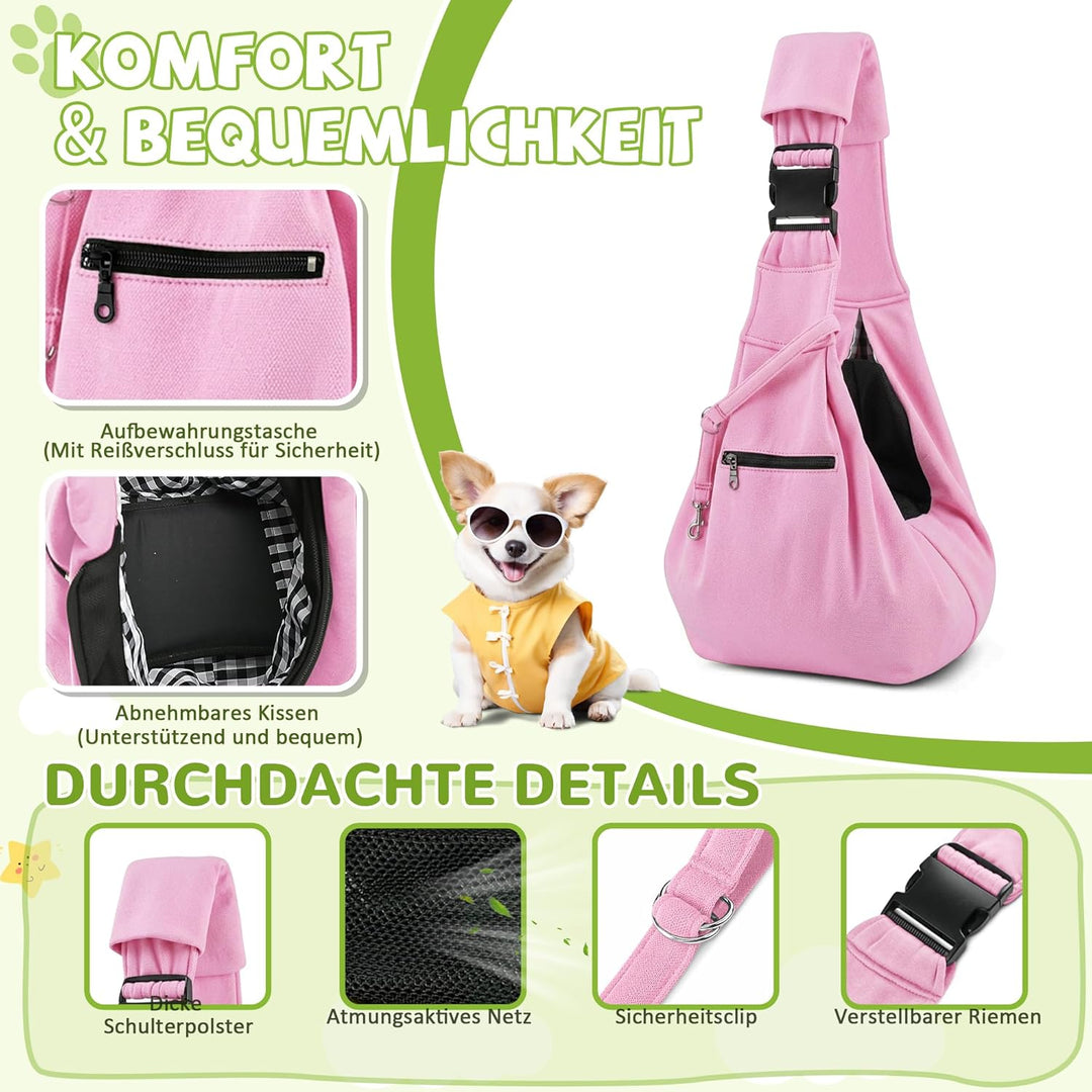 ALLSOPETS Hundetragetasche Atmungsaktive Bequeme Haustier Tragetasche für Kleine Hunde Katzen Sicher