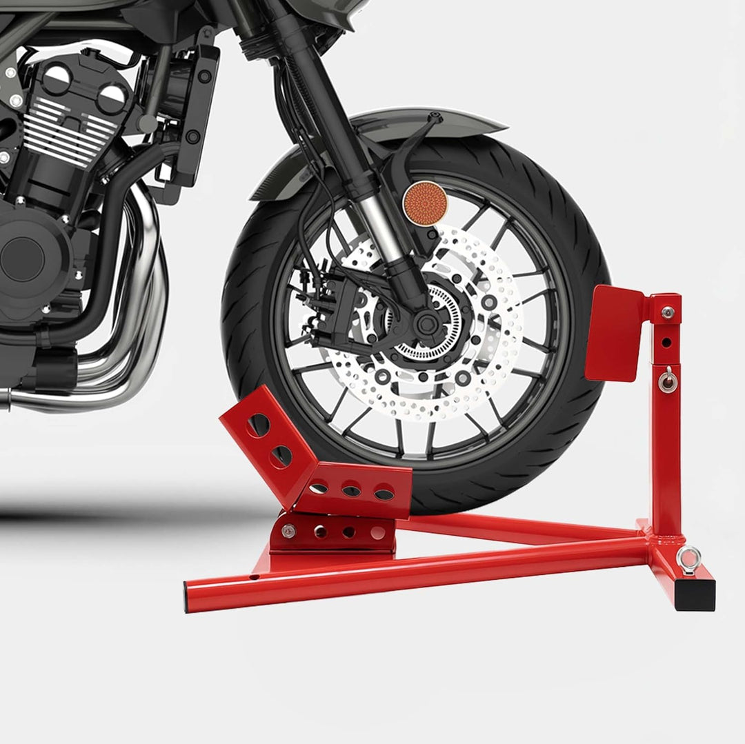 Motorradständer als Montagehilfe für Vorderrad, geeignet für 13-17 Zoll Reifen mit 90-130 mm Breite