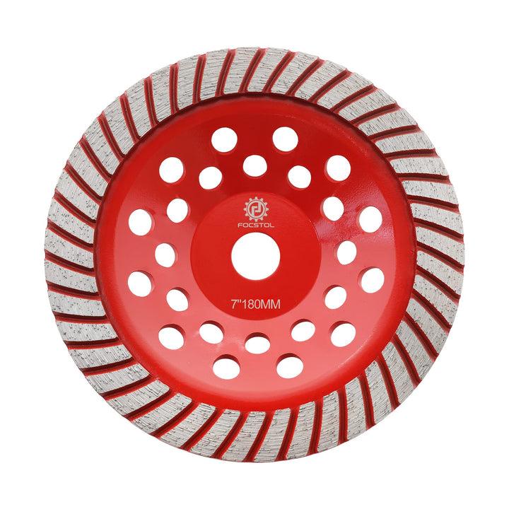 FOCSTOL Diamant Schleiftopf - 180mm x 22,23mm Turbo Reihe Schleifscheibe für Beton Granit Marmor Mau