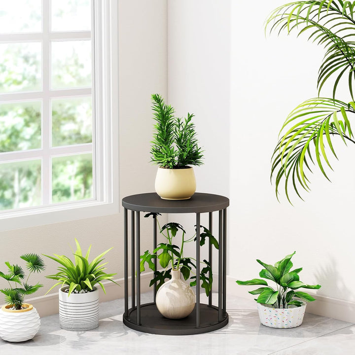 HDANI Rund Pflanzenständer Metall 35cm,Solider und Robuster Blumenständer für Wohnzimmer, Garten,Bal