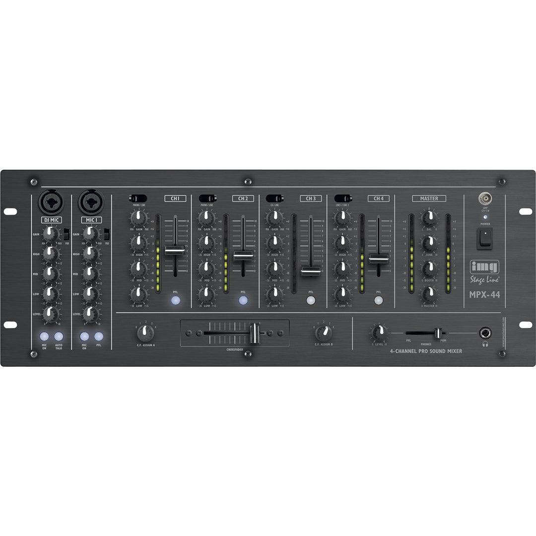 IMG STAGELINE MPX-44/SW 6-Kanal-Stereo-DJ-Mischpult