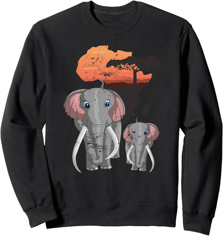 Afrika Savannen Tier Süsses Elefanten Baby Elefant Sweatshirt