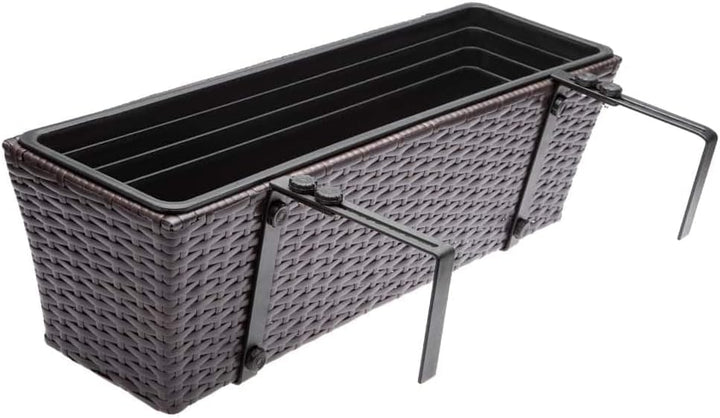 Casaria® Blumenkasten 2er Set 11 Liter Montagehalterung indoor outdoor Geländerkasten Balkonkasten P
