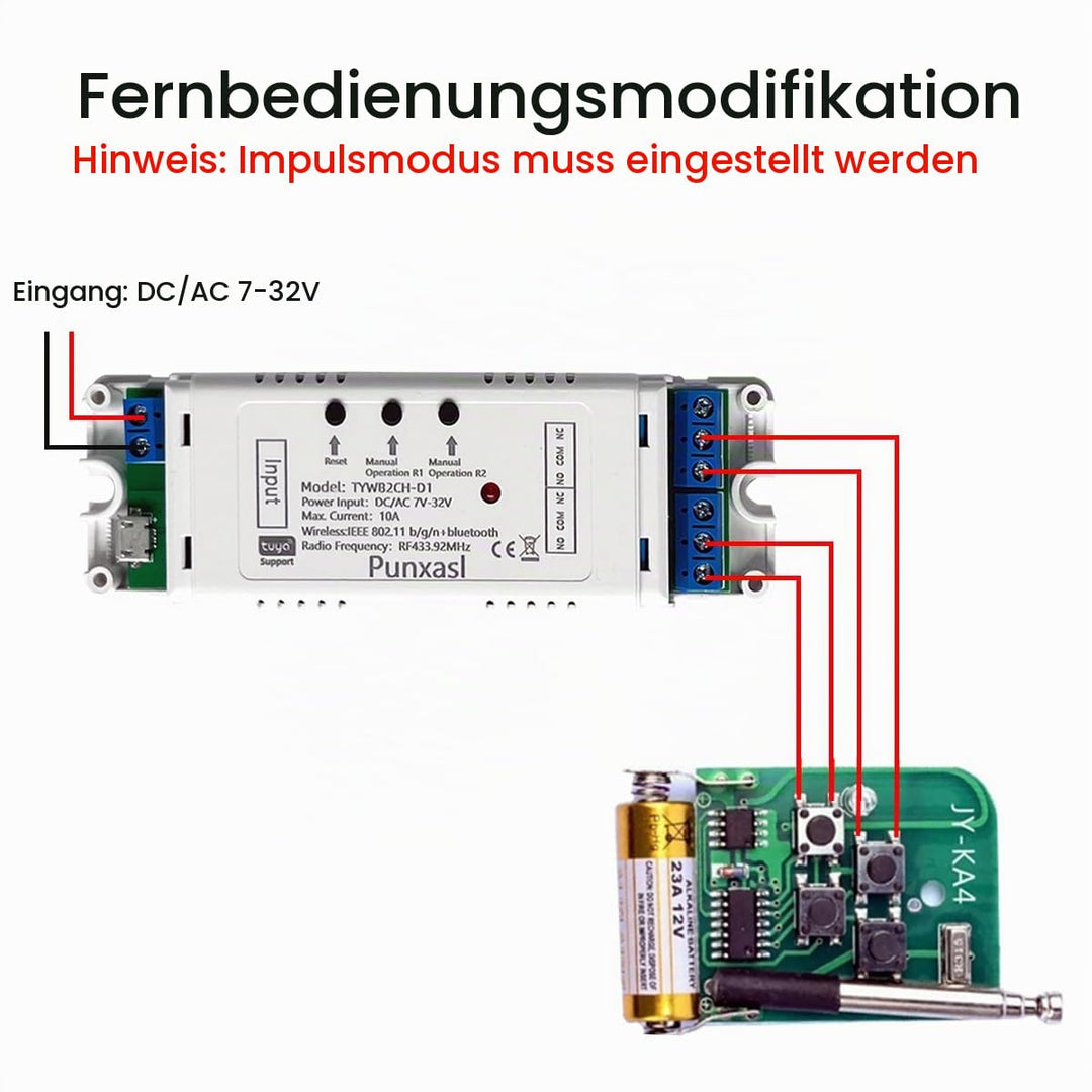 Wifi Elektrischer Linearantriebsregler, 2 Kanäle DC 12 V 24 V Wifi Smart Relaisschalter 2CH 7-32V, 2