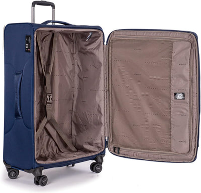 Stratic Mix Koffer Weichschale Reisekoffer Trolley Rollkoffer gross, TSA Kofferschloss, 4 Rollen, Er