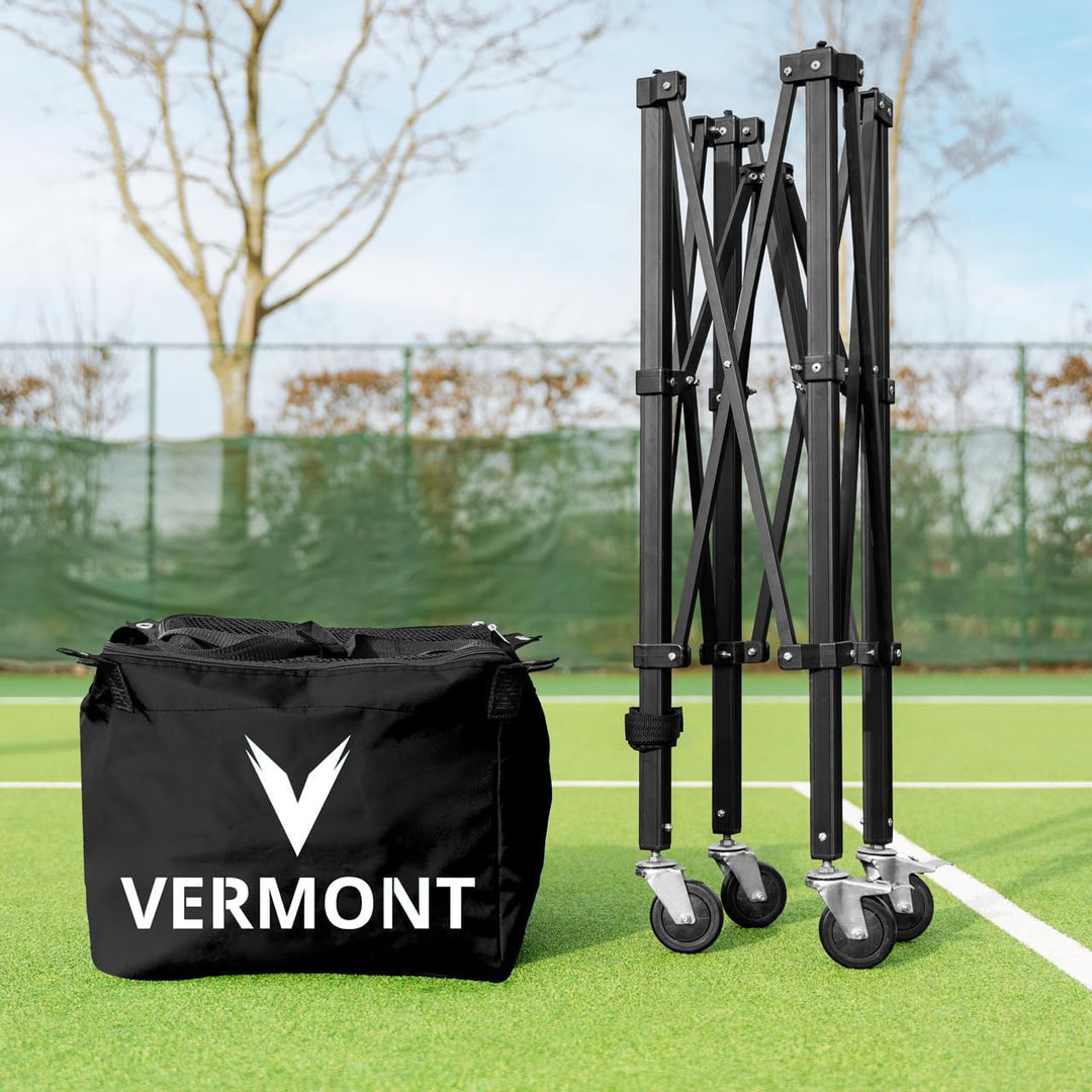 FORZA Vermont Pro rollender Tennisballkorb – tragbar und effiziente Aufbewahrung [150 Ballkapazität]