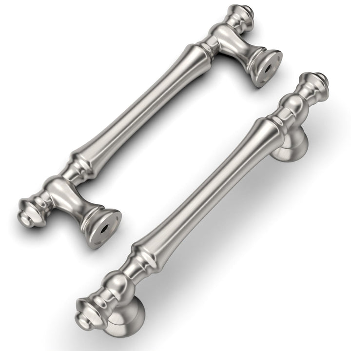 Amerdeco 6 Stück Möbelgriffe Gebürsteter Nickel 96mm Lochabstand Schubladen Griffe für Küchenschränk