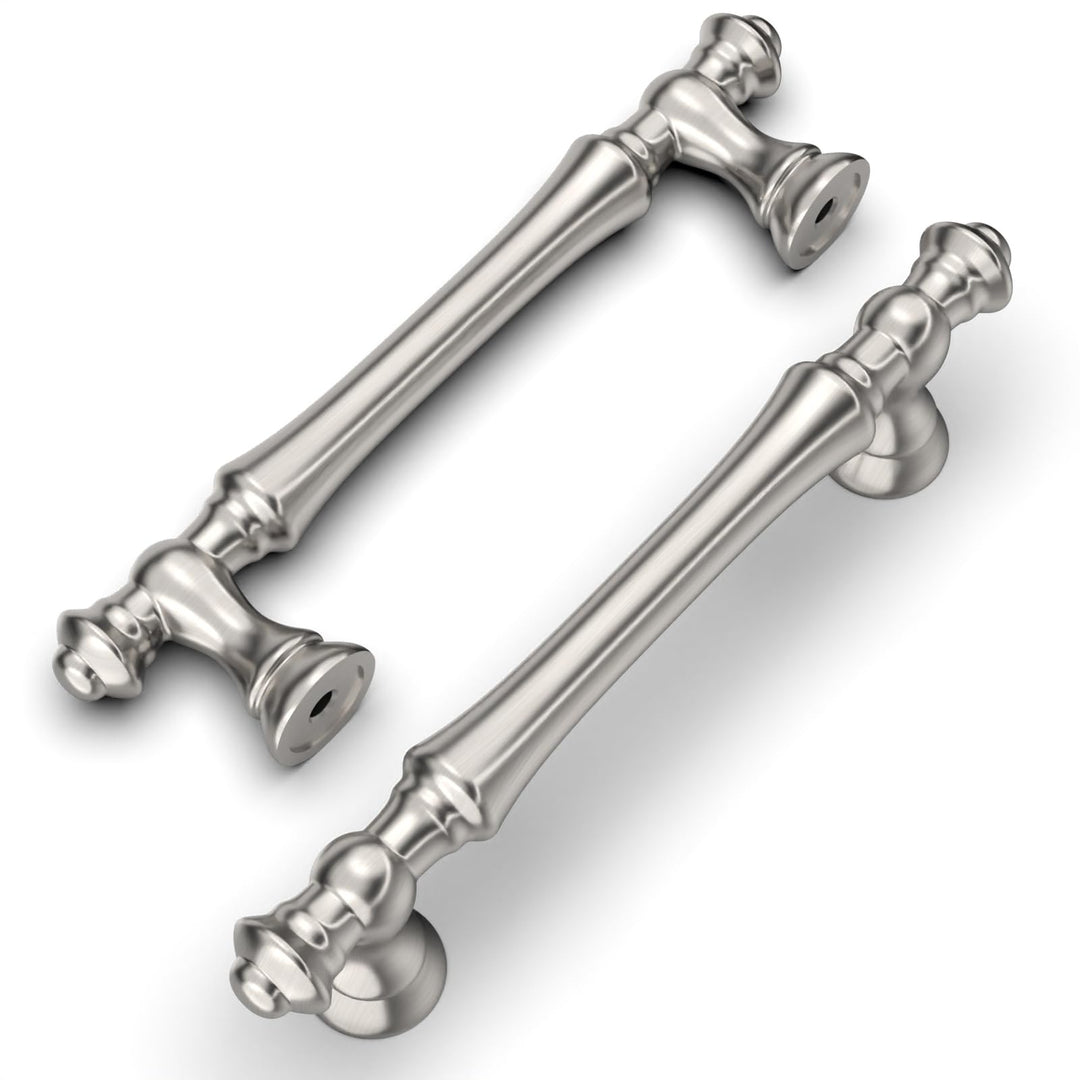 Amerdeco 10 Stück Möbelgriffe Gebürsteter Nickel 96mm Lochabstand Schubladen Griffe für Küchenschrän