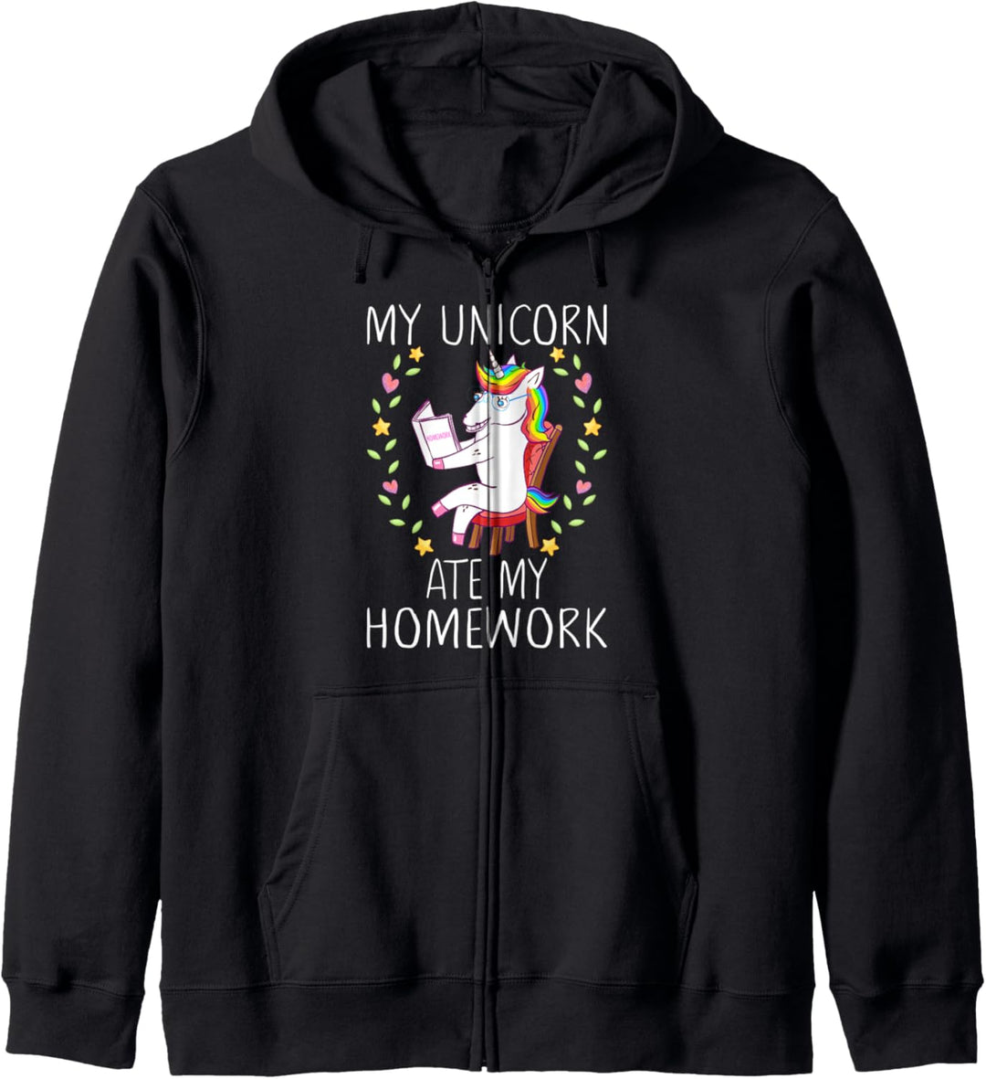 My Unicorn Ate My Homework Kids Funny Homeschooling Gift Kapuzenjacke