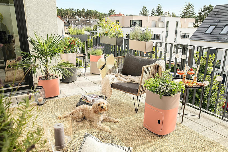 LECHUZA "BALCONERA Color 80" Pflanzgefäss mit Erd-Bewässerungs-System, Schiefergrau, 79 x 19 x 19 cm