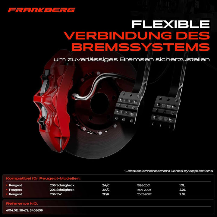Frankberg 1x Servolenkung Schlauch Von Pumpe Kompatibel mit 206 2A/C 1.9L 2.0L Diesel 1998-2008 206