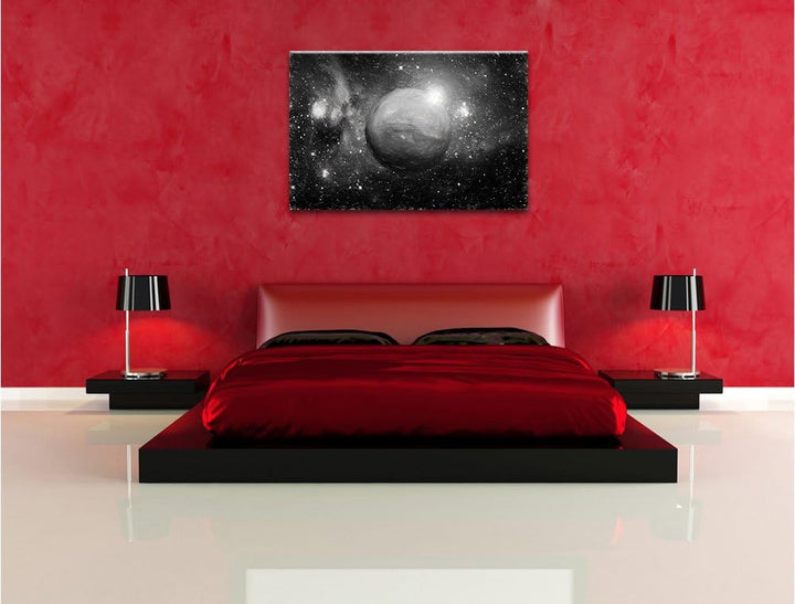 Pixxprint Planet Mars im Universum Kunst als Leinwandbild/Grösse: 100x70 / Wandbild/Kunstdruck/ferti