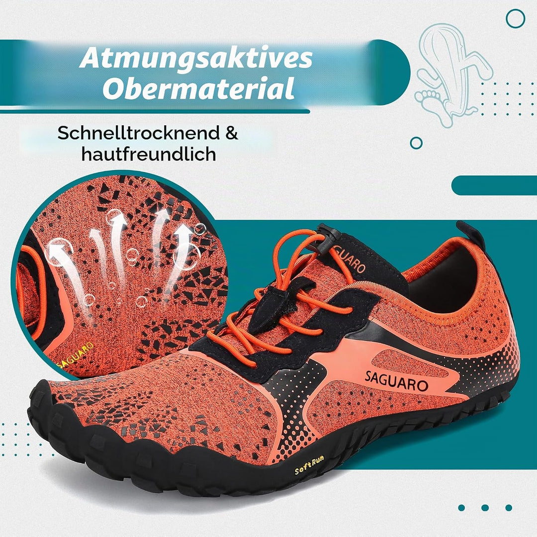 SAGUARO Unisex Barfussschuhe Outdoor Zehenschuhe mit Breite Zehenbox &amp; Zero-Drop Sohle Gr.36-48 37 E