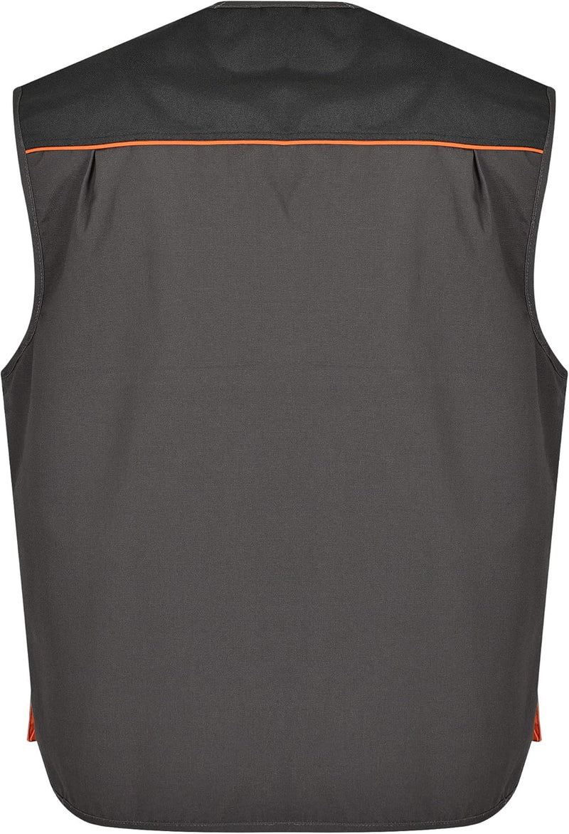 BWOLF Atlas Multifunktionale Arbeitsweste Herren Arbeitsweste Classic Grau/Orange, S