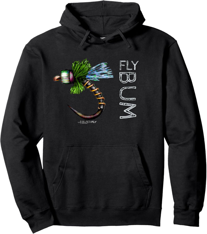 Fliegenfischen Bekleidung Caddis Midge Flies von Black Fly Pullover Hoodie