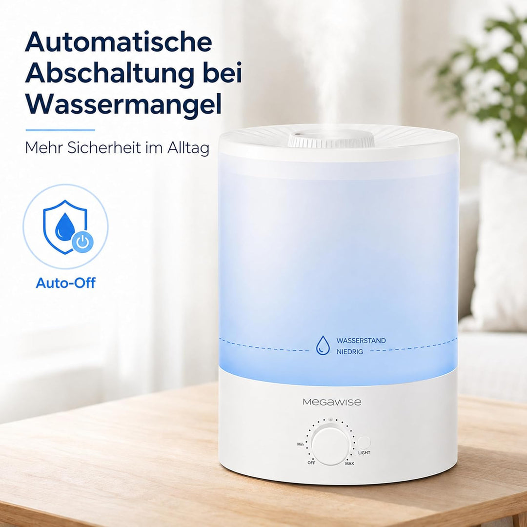 H1-XIT (Weiss) MEGAWISE 3.5L Kühlnebel Luftbefeuchter mit Top Refill, grosse Kapazität, einfach sich