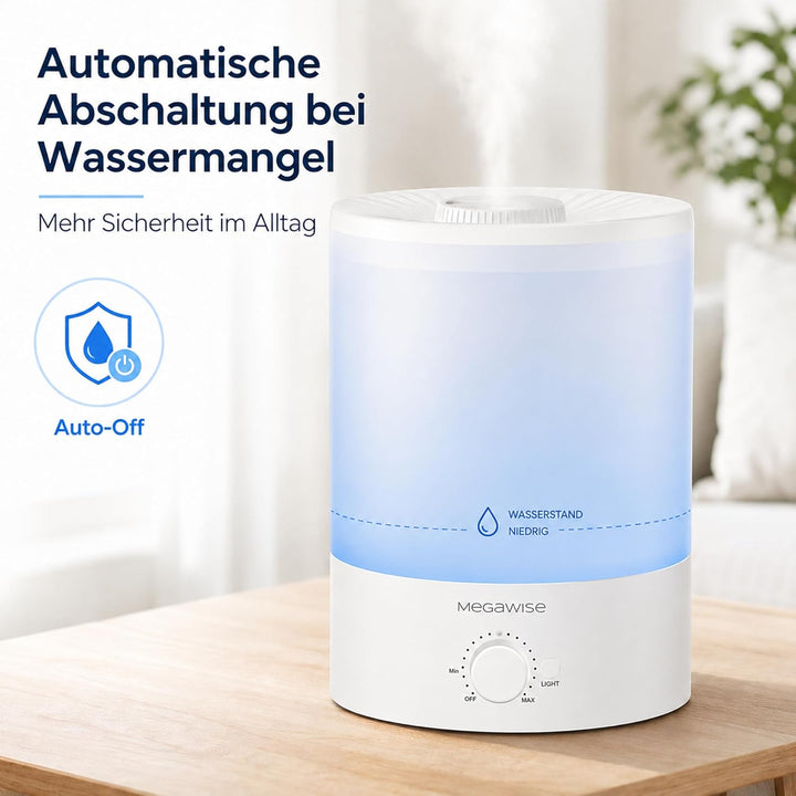 H1-XIT (Weiss) MEGAWISE 3.5L Kühlnebel Luftbefeuchter mit Top Refill, grosse Kapazität, einfach sich