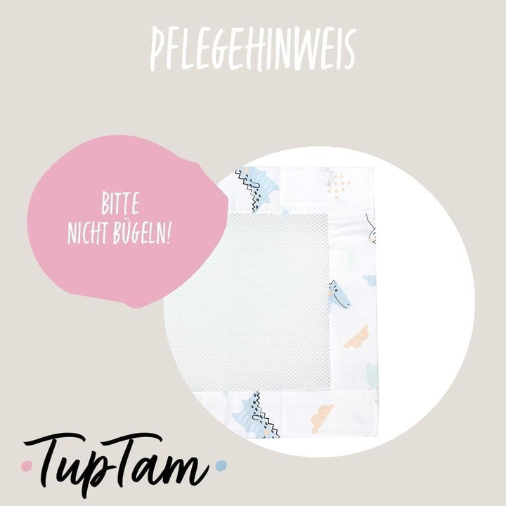 TupTam Gitterstäbe Schutz Netz Babybett Nestchen 3D Mesh 2 Pack, Farbe: Blaue Tiere, Grösse: ca. 128
