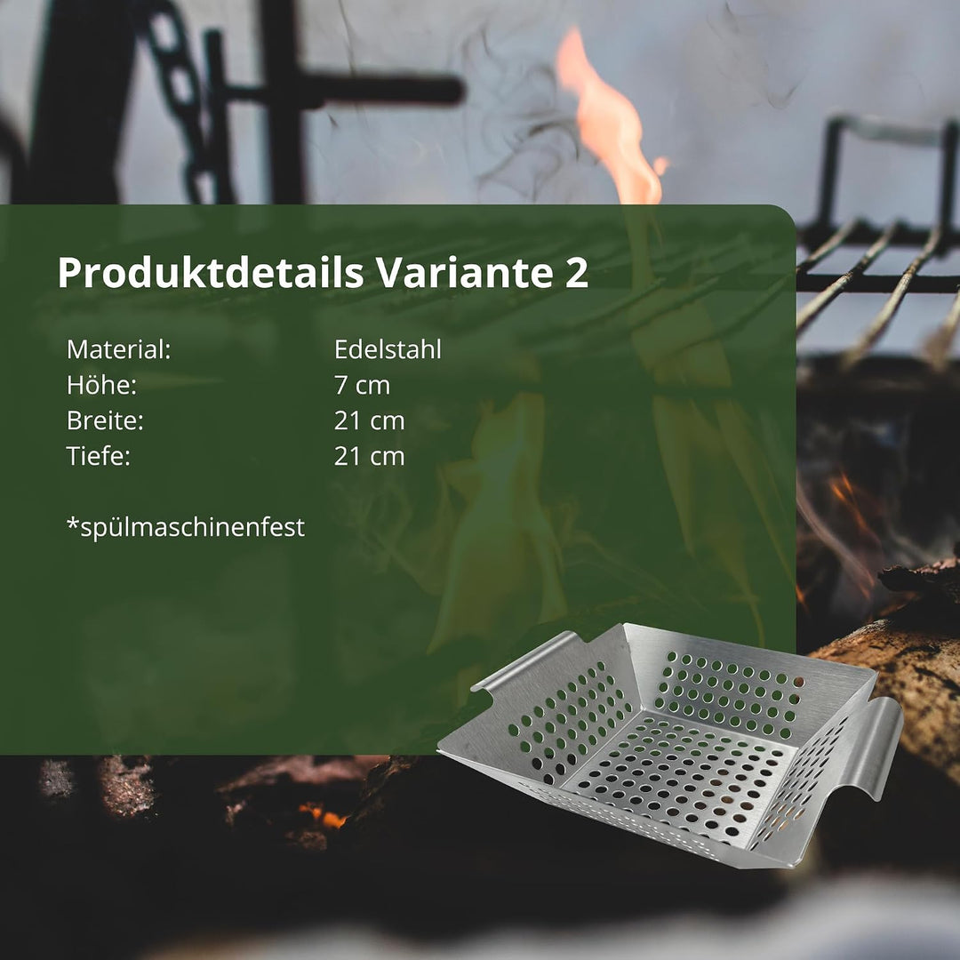 HeRo24 Gourmet BBQ System Wok Set 3-teilig – Gemüse &amp; Fleisch Wokschalen aus Edelstahl – Grillwok/Gr