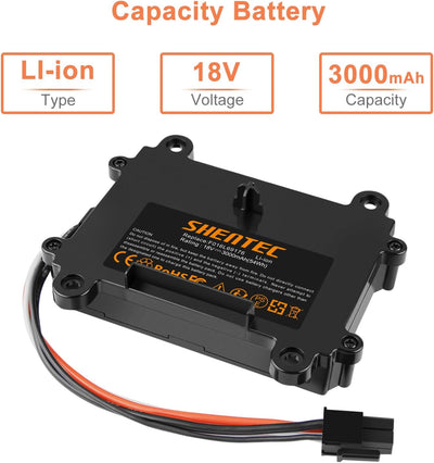 Shentec 18V 3000mAH Li-ion Akku kompatibel mit Bosch Indego 350, 400, M 700, M+ 700, S+ 350, S+ 400