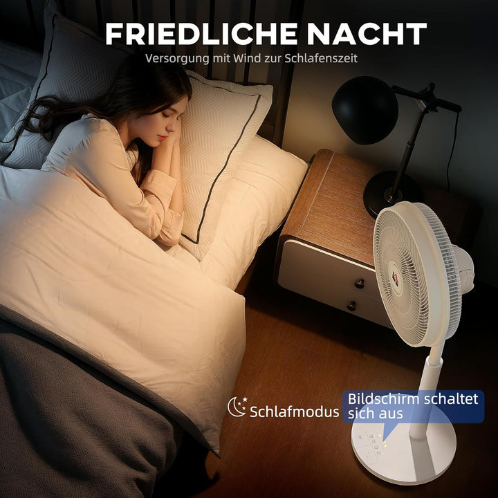 HOMCOM Standventilator leise mit Fernbedienung, Ventilator mit 12 Geschwindigkeitsstufen, Timer, Nei